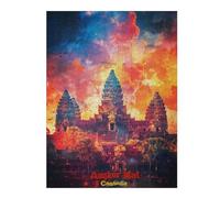 Puzzle Élégant Angkor Wat Art pour Adultes, Format 500 PCS