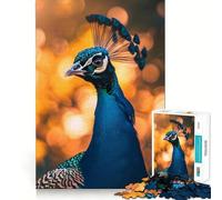 Puzzle élégant de 1000 pièces Paon au Coucher du Soleil pour Adolescents Un Jeu Stimulant pour l’Esprit, Un Passe-Temps Calme, Une découpe précise et Un Joli Cadeau 50x75cm