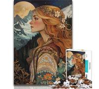 Puzzle élégant de 1000 pièces représentant Une déesse de la Montagne pour Adultes et Adolescents, soulageant Le Stress et Stimulant l'amour Entre Couples 50x75cm