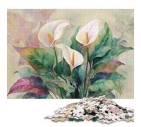 Puzzle élégant en Bois de 300 pièces représentant des Callas, idéal pour Adultes et Adolescents. Jeu Familial, Cadeau Parfait pour la Veille de Noël. Dimensions : 40 x 28 cm.