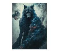 Puzzle Élégant Fiery Wolf Spirit pour Adultes, 500 PCS