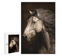 Puzzle Elegant Horse Portrait in Sepia Tones, 1000 PCS, Activité Créative À La Maison, comme Présent Festif pour Amateurs De Puzzles, À Noël