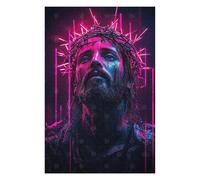 Puzzle Élégant Jesus in Neon Lights pour Adultes, Format 1000 PCS