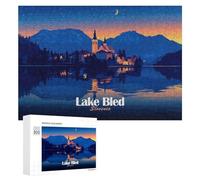Puzzle Élégant Lake Bled Slovenia at Night pour Adultes, 300 PCS