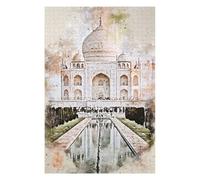 Puzzle Élégant pour Adultes, Motif Taj Mahal in Watercolor, 1000 PCS