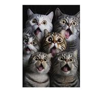 Puzzle Élégant Surprised Cats Compilation pour Adultes, 300 PCS | Cadeau de fête pour fan de puzzle avec moment puzzle seul ou à plusieurs en intérieur.