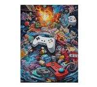 Puzzle Élégant Video Game Controllers in Chaos pour Adultes, Format 500 PCS | Puzzle adulte - progression pièce après pièce avec un objectif clair le w nd.