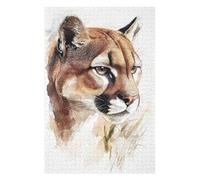 Puzzle Élégant Watercolor Cougar Portrait pour Adultes, Format 1000 PCS | Une activité sans écran autour de la table: moins de temps devant les écrans sur plusieurs sessions.