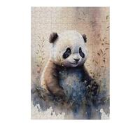 Puzzle Élégant Watercolor Panda in Nature pour Adultes, 300 PCS