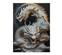 Puzzle Élégant White Dragon in Clouds pour Adultes, 500 PCS