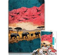 Puzzle éléphant 1000 pièces pour Adolescents, pour soulager Le Stress et renforcer l'amour Entre Couples (38x26cm)