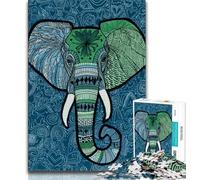 Puzzle éléphant 1000 pièces pour Adultes et Adolescents, idéal pour Tuer Le Temps en Vacances avec des pièces de Formes aléatoires entièrement emboîtables 75x50cm