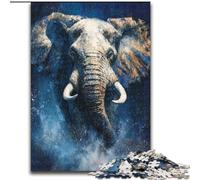 Puzzle éléphant Aquarelle pour Adultes, 1000 pièces, Assemblage de Motifs, activités Amusantes à la Maison, Cadeau d'anniversaire, Cadeaux de Voyage (50x75cm)