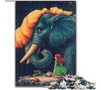 Puzzle Elephant Art 1000 pièces pour Adultes et Adolescents, Un Jeu Stimulant, idéal comme Cadeau pour Toute la Famille (26x38cm)