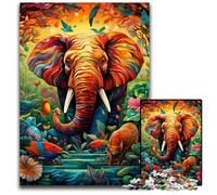 Puzzle éléphant Artistique 1000 pièces pour Adultes, Puzzle pour Adultes, décoration d'intérieur à Faire soi-même, Jeu de réflexion 26x38cm / 10,23x14,96 Pouces