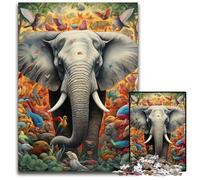 Puzzle éléphant Artistique 1000 pièces pour Adultes, Puzzle pour Adultes, décoration d'intérieur à Faire soi-même, Jeu de réflexion 26x38cm / 10,23x14,96 Pouces