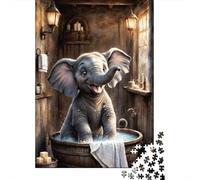 Puzzle éléphant Artistique, Amusant en Famille, en Carton 100% recyclé, pour Enfants et Adultes à partir de 12 Ans, Cadeaux d'halloween, 1 000 pièces (38 x 26 cm)