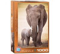 Puzzle - Éléphant Avec Bébé Éléphant - 1000 Pièces