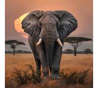 Puzzle Éléphant d'Afrique pour Adultes 200 pièces, Artistique 28x28cm Puzzle de Bricolage pour Décoration de la Maison, Jeu éducatif Challenge Toy, Puzzles pour Adultes Enfants