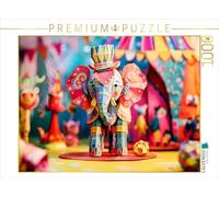 Puzzle · Éléphant de Football au Cirque | Eléphant avec ballon de foot au cirque · 1000 pièces · Format assemblé 64 × 48 cm · CALVENDO Puzzle