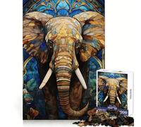 Puzzle éléphant en vitrail 1000 pièces pour Adolescents Améliore la mémoire Loisirs à la Maison Bords précis Cadeau Exquis 38x26cm