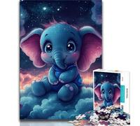 Puzzle Éléphant endormi 1000 pièces pour Adultes, Difficile à compléter mais Amusant et Humoristique avec Affiche et fiche de Questions-réponses Assorties (38x26cm)