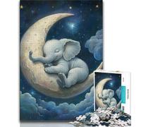 Puzzle éléphant endormi pour Adolescents, 1 000 pièces, Jeu Stimulant et Familial avec des pièces de Formes aléatoires entièrement emboîtables (50x75cm)