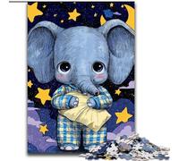 Puzzle éléphant endormi pour Adultes, 1000 pièces, Jeu Stimulant et Jeu Familial, Collection d'artistes, Beaux-Arts, à partir de 14 Ans (50x75cm)