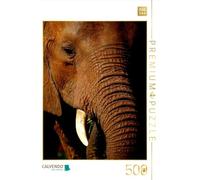 Puzzle · Éléphant... Face à Face | Face à face avec l'éléphant · La faune à l'état pur · 500 pièces · Format assemblé 48 × 36 cm · CALVENDO Puzzle
