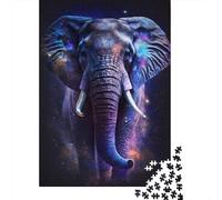 Puzzle Éléphant Galaxie, Défi Difficile, Puzzle en Carton 100% Recyclé pour Adultes et Ados, Cadeaux d'halloween, 300 pièces (40 x 28 cm)
