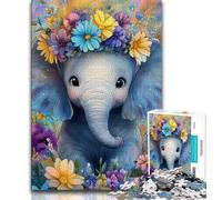Puzzle éléphant Mignon 2000 pièces pour Adultes et Adolescents, Jouets éducatifs et Anti-Stress, idéal pour la décoration de Bureau 70x100cm