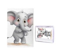 Puzzle éléphant mignon pour adultes de 1000 pièces, puzzle en bois à partir de photos, puzzles stimulants parfaits pour les soirées de jeux, décoration de la maison, cadeau pour les vacances et les