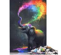 Puzzle éléphant Mignon, Puzzle rectangulaire en Papier à emboîtement précis pour Enfants Adultes, Cadeau Unique, 1000 pièces (75 x 50 cm)