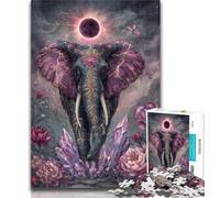 Puzzle Éléphant Mystérieux pour Adolescents 1000 Pièces, Jeu Familial Anti-Stress Défi Difficile Cadeaux Secrets du Père Noël 26x38cm