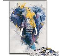 Puzzle éléphant Noir et Or pour Adolescents 1000 pièces, Jouet éducatif, Jeux familiaux Amusants, décoration d'intérieur Unique (50x75cm)