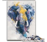 Puzzle éléphant Noir et Or pour Adolescents, 2000 pièces, Jeu Stimulant et éducatif en Famille pour Anniversaire et Noël (70x100cm)