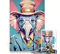 Puzzle éléphant Pastel fantaisiste 1000 pièces Jeu de mémorisation mentale Découpe de Haute précision Activité Manuelle Défi cérébral interactif pour la Maison (38x26cm)