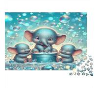 Puzzle Éléphant pour Toute la Famille Bébés Éléphants avec Bulles pour Femmes Cadeaux Hommes Adultes et Enfants 70x50cm/1000pcs