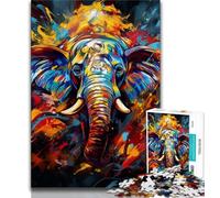 Puzzle éléphant psychédélique 1000 pièces pour Adolescents, Jeu Familial Anti-Stress, défi Difficile, Cadeaux pour Amis et Famille (38x26cm)