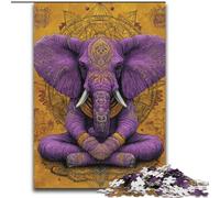 Puzzle Éléphant Violet 1000 pièces pour Adultes et Adolescents, Difficile à réaliser, mais Amusant et Humoristique, Cadeau d'anniversaire, décoration Murale 50x75cm