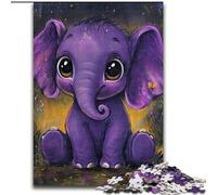 Puzzle éléphant Violet pour Adolescents, 1000 pièces, Jeu Stimulant et éducatif en Famille pour Anniversaire et Noël (26x38cm)