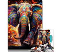 Puzzle Éléphants d'Afrique pour Adolescents, 1 000 pièces, Jeu Stimulant et Familial avec des pièces de Formes aléatoires entièrement emboîtables (50x75cm)