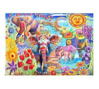 Puzzle - Elephants in the Garden - 2000 pièces - Multicolore - Animaux - Intérieur