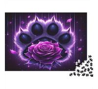Puzzle Empreintes Pattes Rose Violette Gothique 1000p 70x50cm Papier Recy dulte Jeu Éducatif Famille Réflexion Idée Cadeau