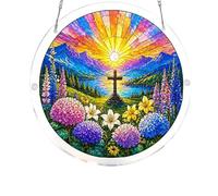 Puzzle en acrylique à suspendre à la fenêtre, 83 pièces de 20 cm, puzzle en acrylique pour vitrail à faire soi-même, kit attrape-soleil, décoration de jardin pour homme et femme, cadeau d'anniversaire
