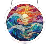Puzzle en Acrylique de 83 pièces, 7,4 Pouces, Attrape-Soleil | Pendentif de décoration de fenêtre for la maison, article de jardin(Color 3)