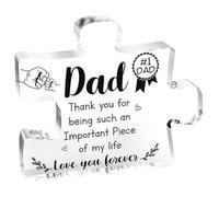 Puzzle en Acrylique pour Papa, 8, 6 x 9, 9 cm, Bloc Transparent, Cadeaux pour Papa, fête des pères, Fille/Fils, décoration de Bureau à Domicile