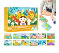 Puzzle en Autocollants Mousse 3D - 12 Pièces Jeu Cartoon 3D Amusant | Bricolage en Mousse Animaux pour,pour Décoration Bureau Noël Projet Artistique École Maison Fête Loisir Activité Familiale
