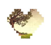 Puzzle en blocs de construction Arbre avec paysage de branche, casse-tête personnalisé pour adultes, briques de construction 3D, blocs de cœur en 3D, puzzle fantaisie pour décoration d'intérieur