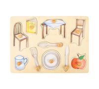 Small Foot Design Puzzle 11502 – Objets de la vie quotidienne en bois, motifs détaillés dès 12 mois